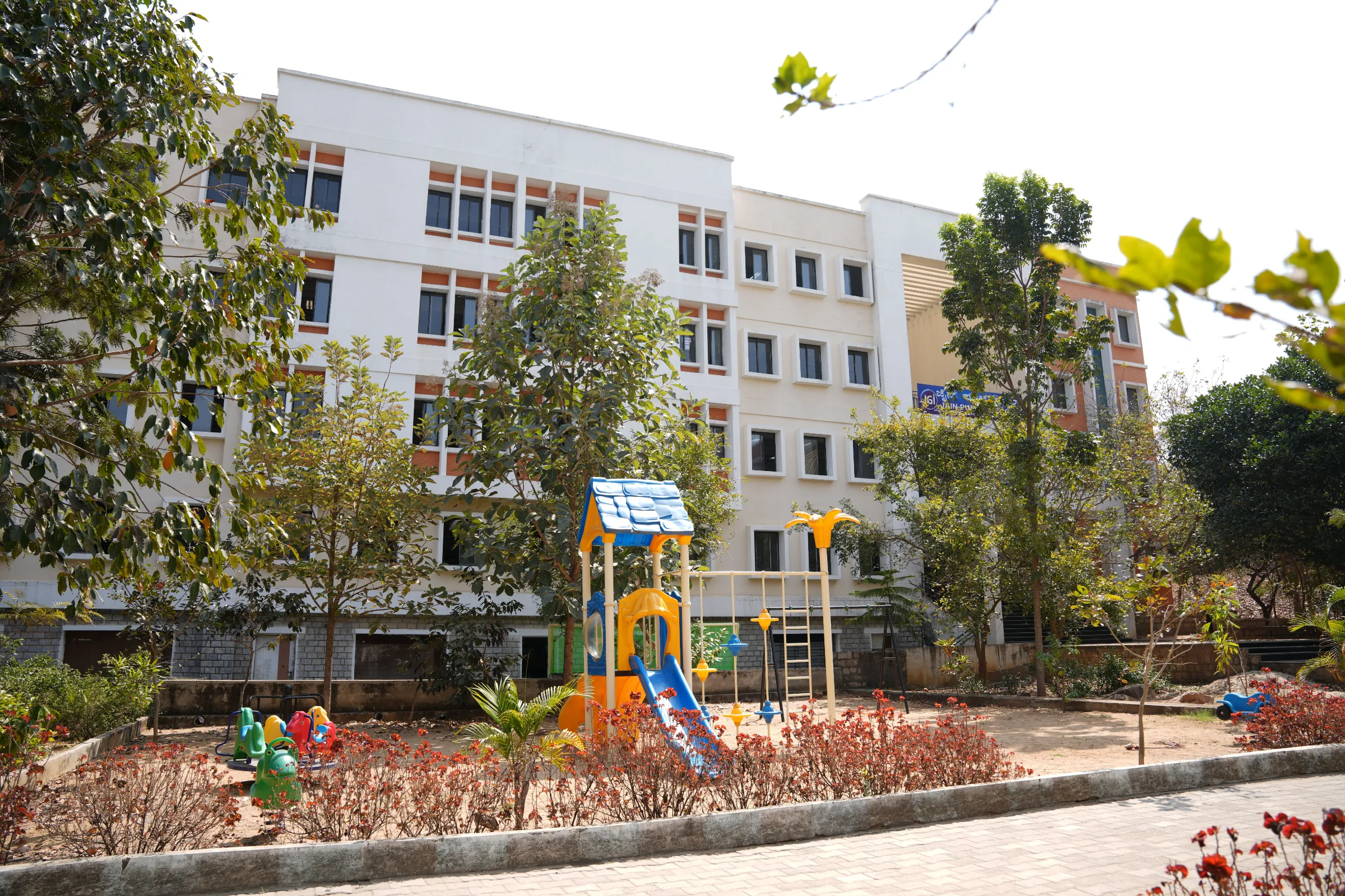 JAIN Sports school building and playground