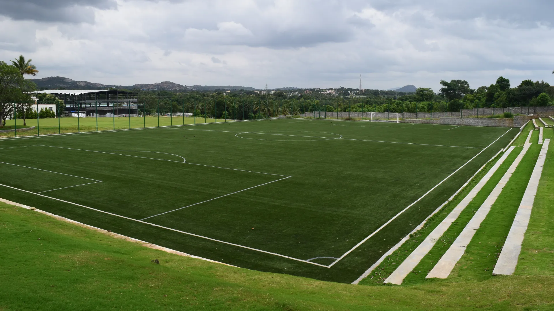 Natural-grass football pitch